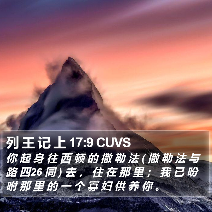 列 王 记 上 17:9 CUVS Bible Study