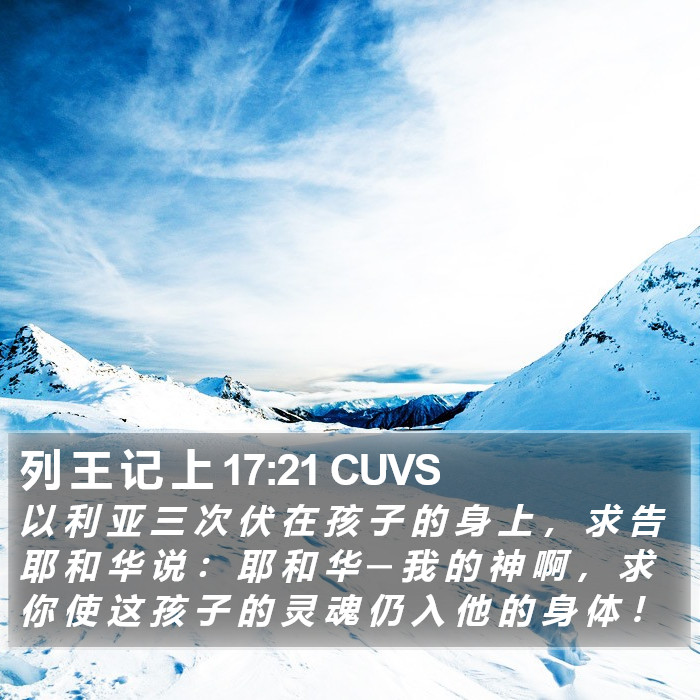 列 王 记 上 17:21 CUVS Bible Study