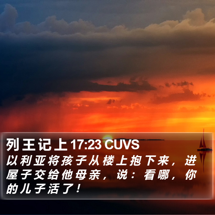 列 王 记 上 17:23 CUVS Bible Study