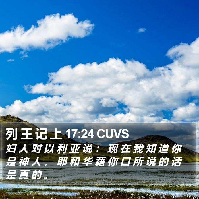 列 王 记 上 17:24 CUVS Bible Study