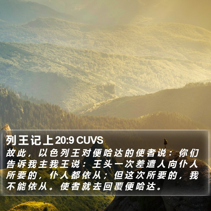 列 王 记 上 20:9 CUVS Bible Study