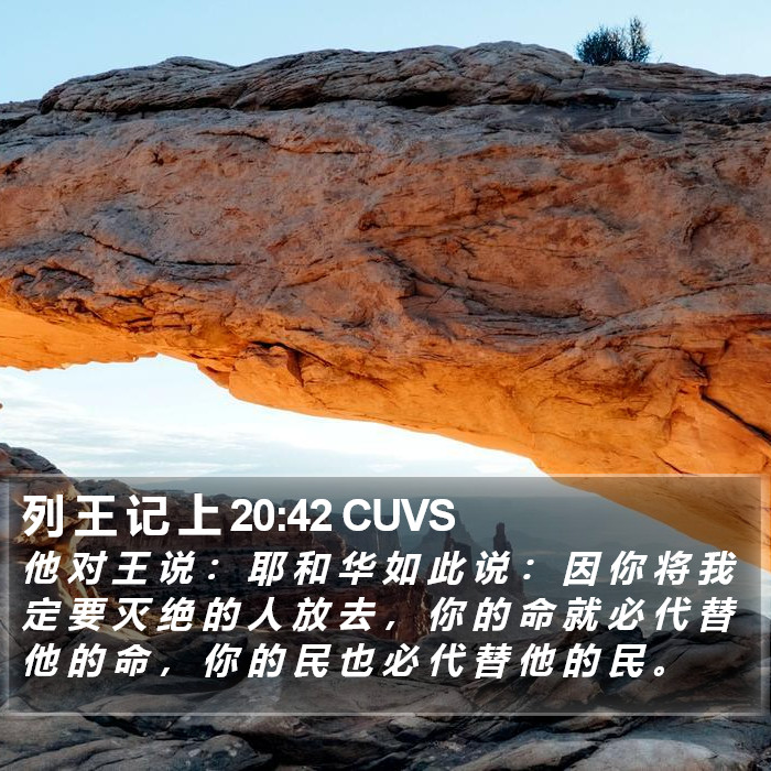 列 王 记 上 20:42 CUVS Bible Study