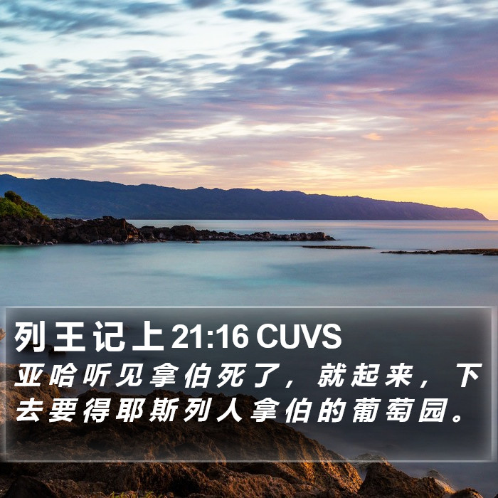 列 王 记 上 21:16 CUVS Bible Study