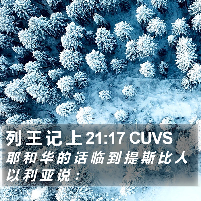 列 王 记 上 21:17 CUVS Bible Study