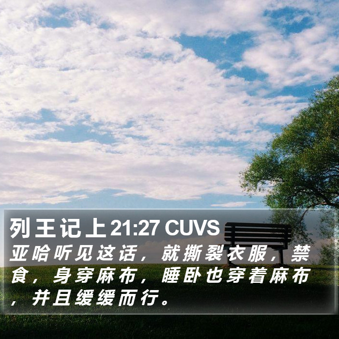 列 王 记 上 21:27 CUVS Bible Study