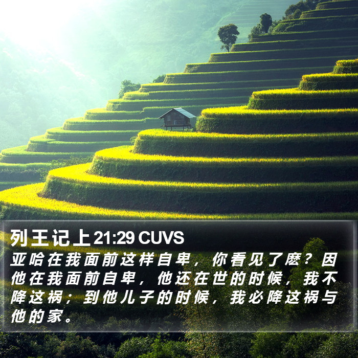 列 王 记 上 21:29 CUVS Bible Study