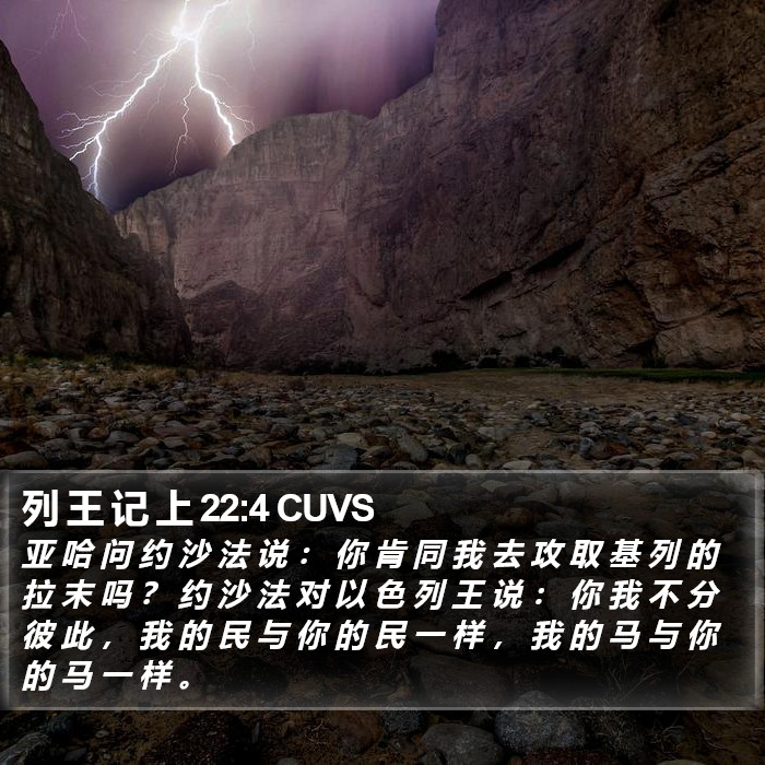 列 王 记 上 22:4 CUVS Bible Study