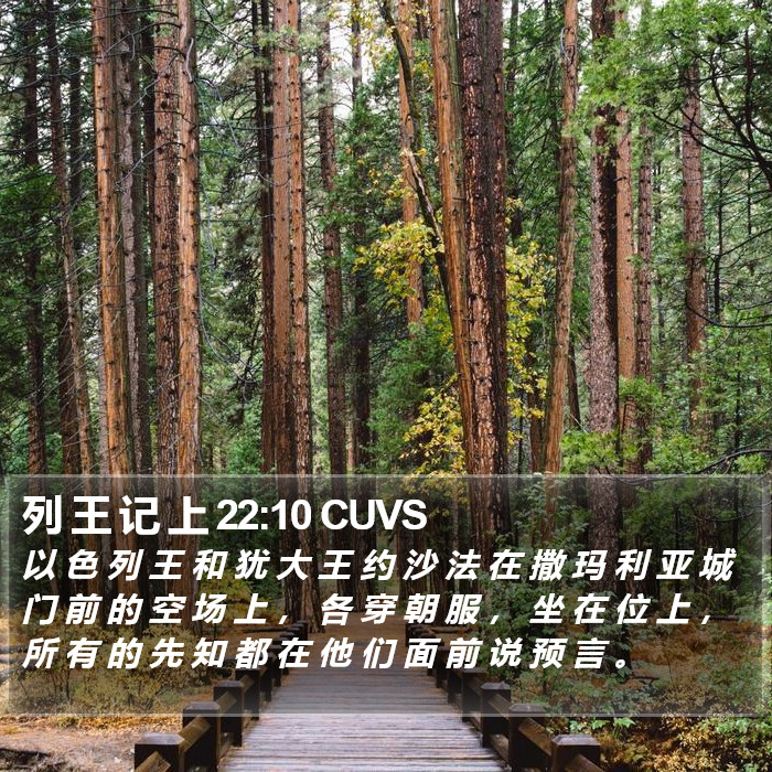 列 王 记 上 22:10 CUVS Bible Study