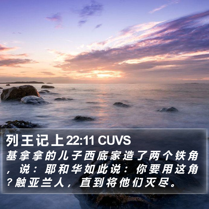 列 王 记 上 22:11 CUVS Bible Study