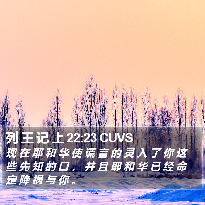 列 王 记 上 22:23 CUVS Bible Study