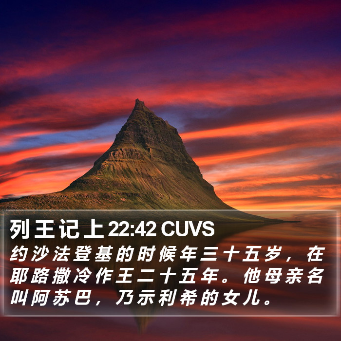 列 王 记 上 22:42 CUVS Bible Study
