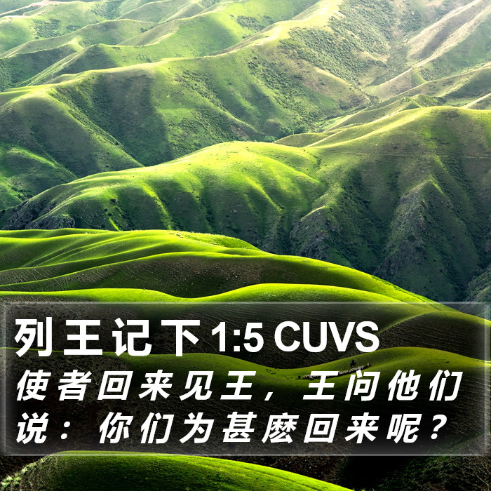 列 王 记 下 1:5 CUVS Bible Study