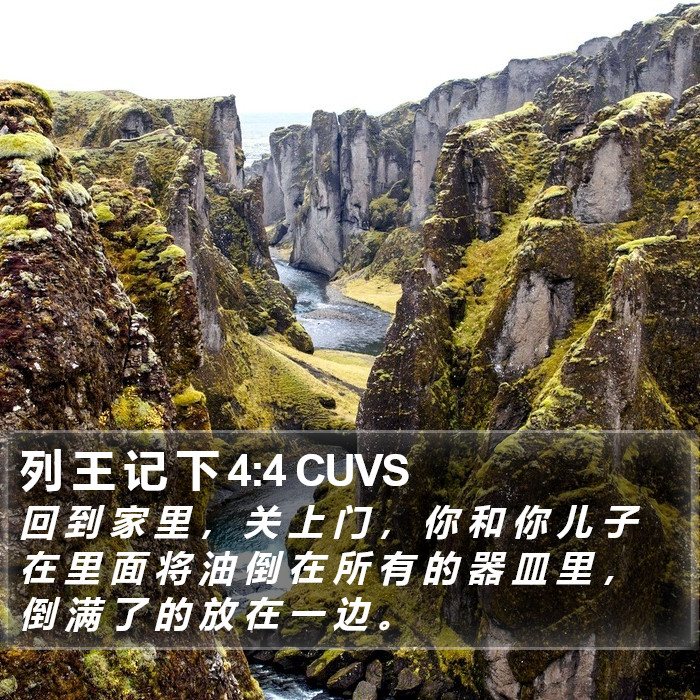 列 王 记 下 4:4 CUVS Bible Study