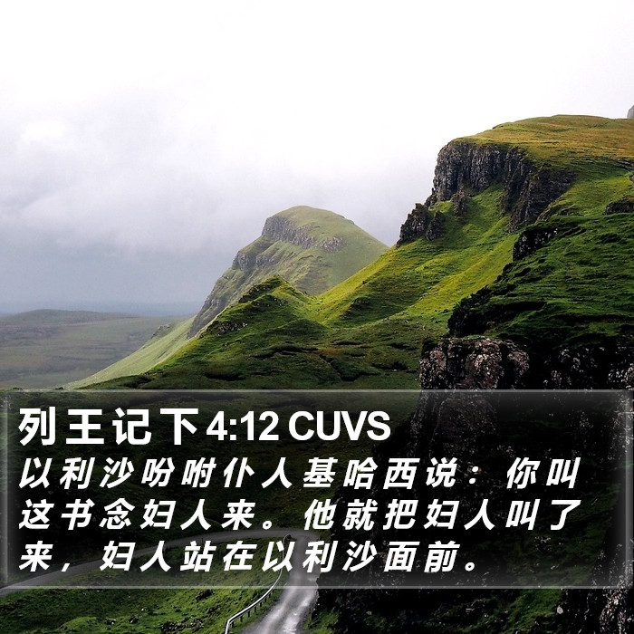列 王 记 下 4:12 CUVS Bible Study