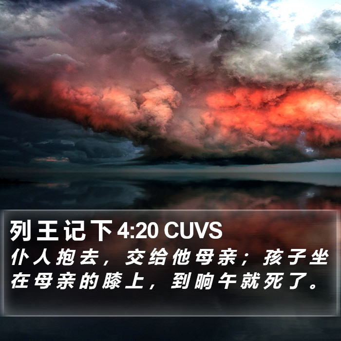 列 王 记 下 4:20 CUVS Bible Study