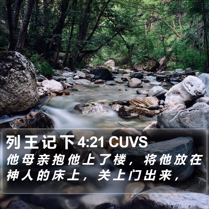 列 王 记 下 4:21 CUVS Bible Study