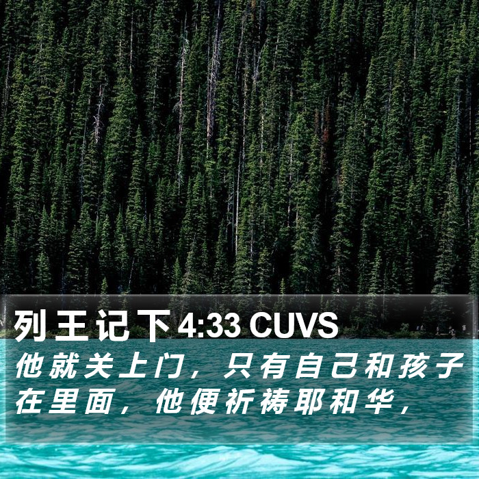 列 王 记 下 4:33 CUVS Bible Study