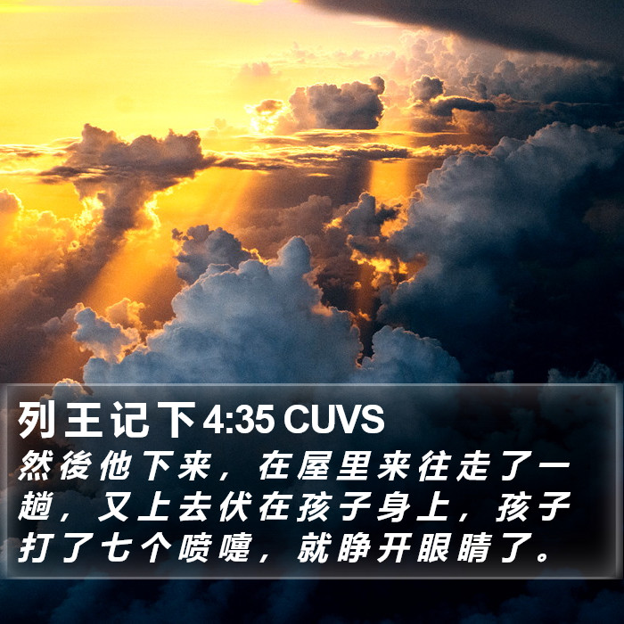 列 王 记 下 4:35 CUVS Bible Study