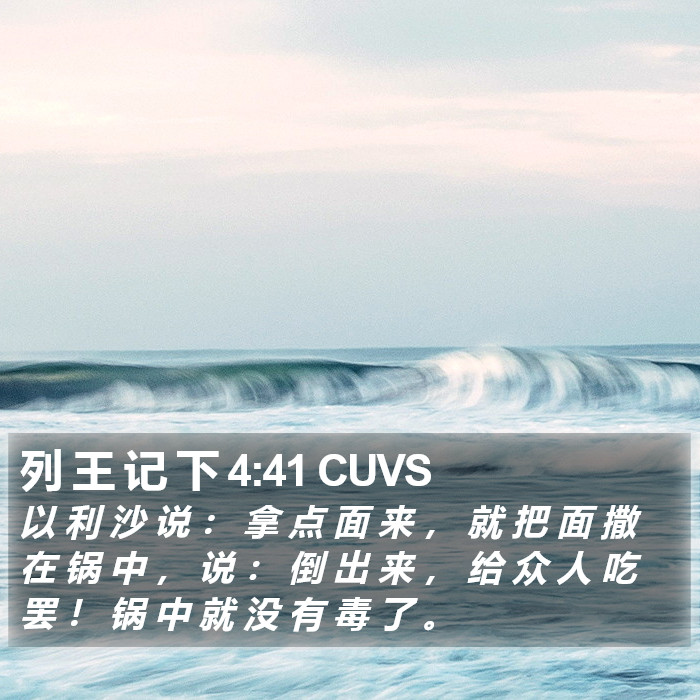 列 王 记 下 4:41 CUVS Bible Study