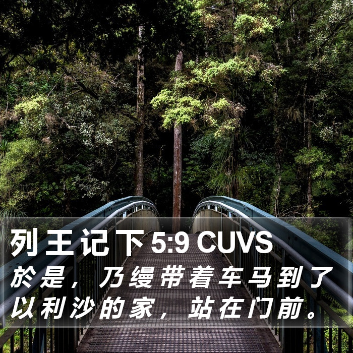 列 王 记 下 5:9 CUVS Bible Study