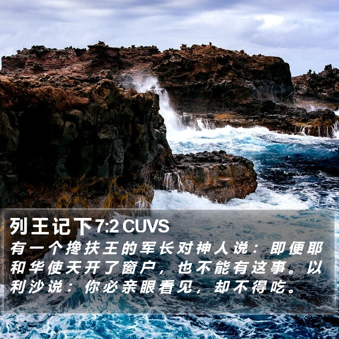 列 王 记 下 7:2 CUVS Bible Study