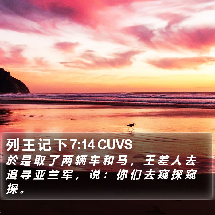 列 王 记 下 7:14 CUVS Bible Study