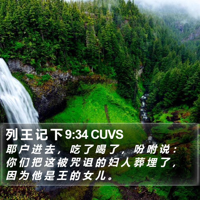 列 王 记 下 9:34 CUVS Bible Study