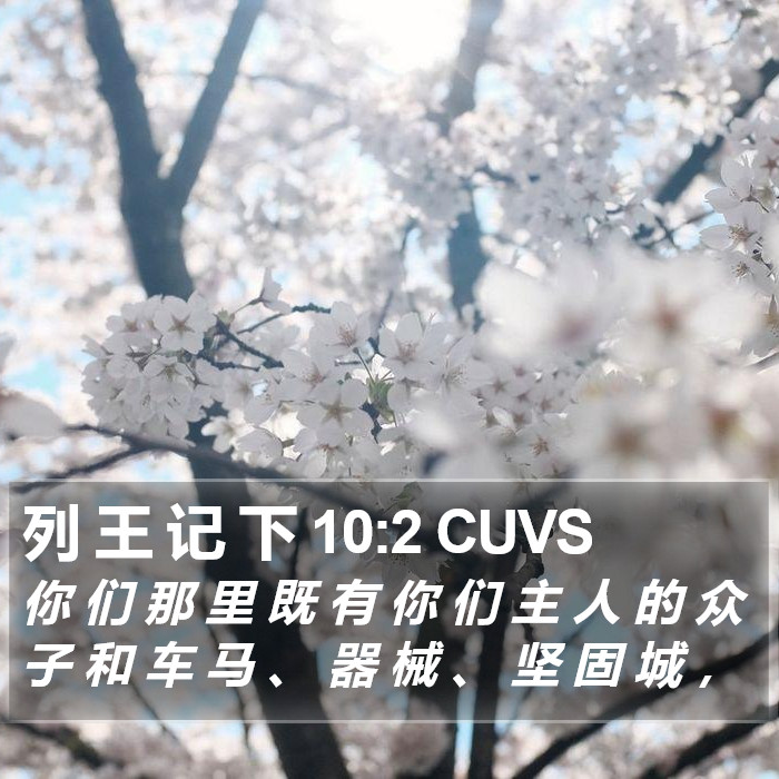 列 王 记 下 10:2 CUVS Bible Study