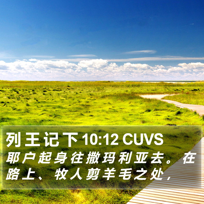 列 王 记 下 10:12 CUVS Bible Study