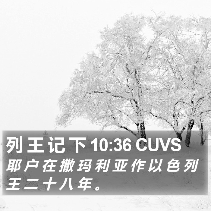 列 王 记 下 10:36 CUVS Bible Study