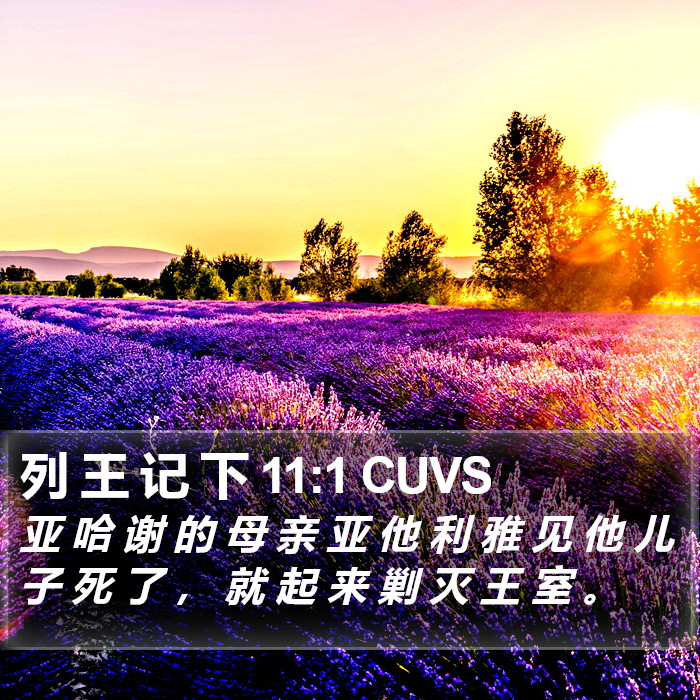 列 王 记 下 11:1 CUVS Bible Study