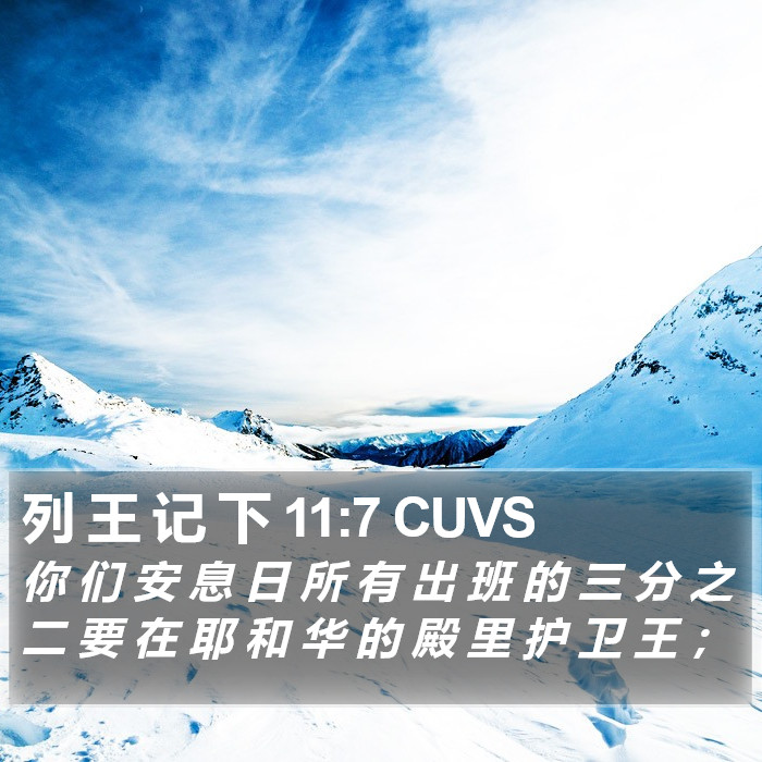 列 王 记 下 11:7 CUVS Bible Study