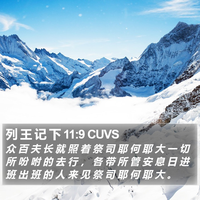 列 王 记 下 11:9 CUVS Bible Study