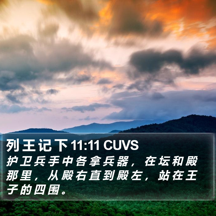 列 王 记 下 11:11 CUVS Bible Study