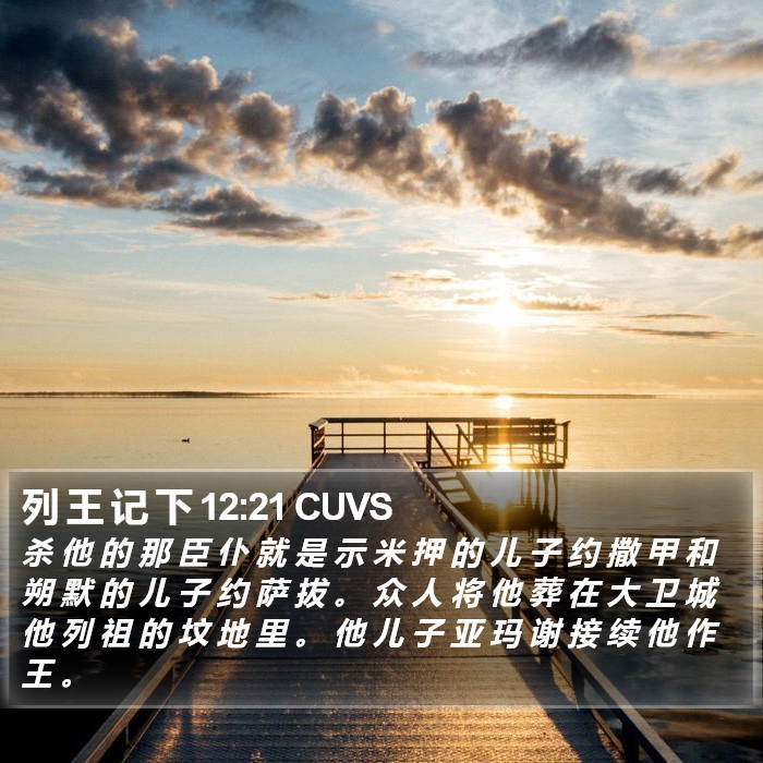 列 王 记 下 12:21 CUVS Bible Study