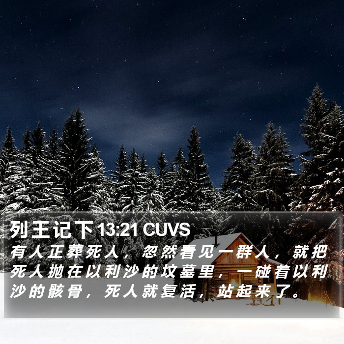 列 王 记 下 13:21 CUVS Bible Study