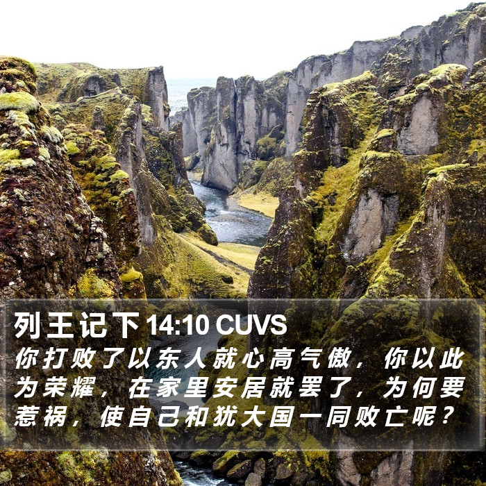 列 王 记 下 14:10 CUVS Bible Study