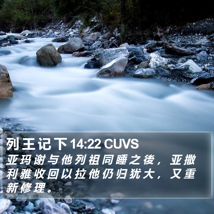 列 王 记 下 14:22 CUVS Bible Study