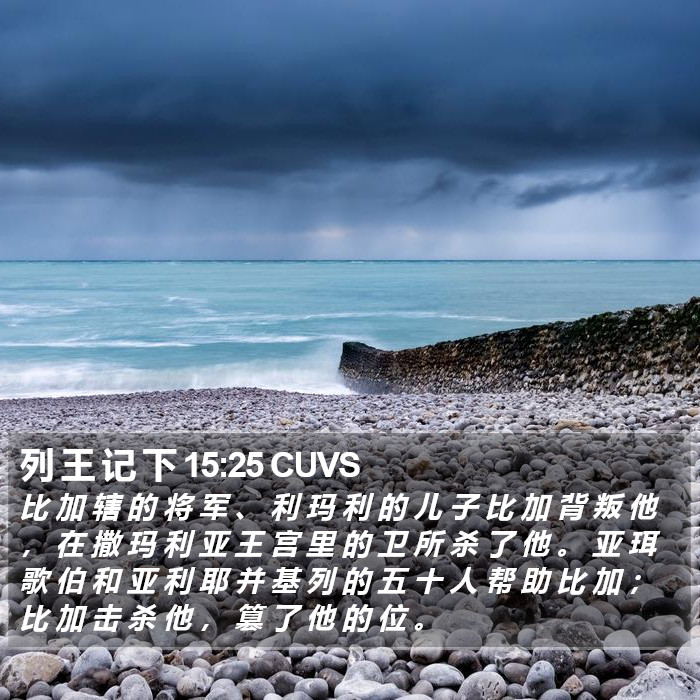 列 王 记 下 15:25 CUVS Bible Study