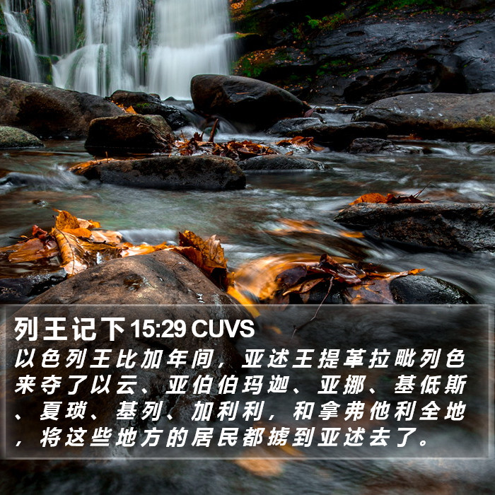 列 王 记 下 15:29 CUVS Bible Study