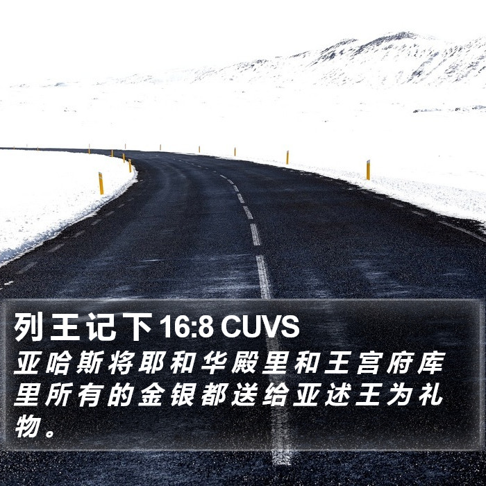 列 王 记 下 16:8 CUVS Bible Study