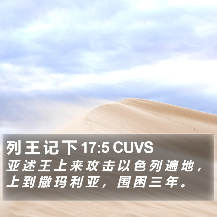 列 王 记 下 17:5 CUVS Bible Study