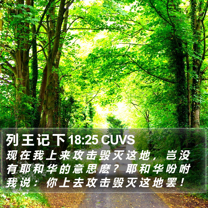 列 王 记 下 18:25 CUVS Bible Study