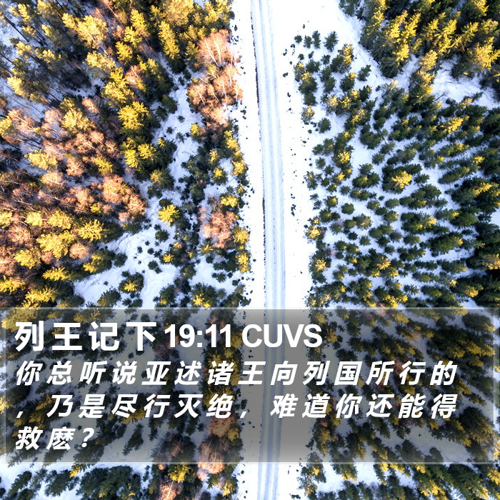 列 王 记 下 19:11 CUVS Bible Study