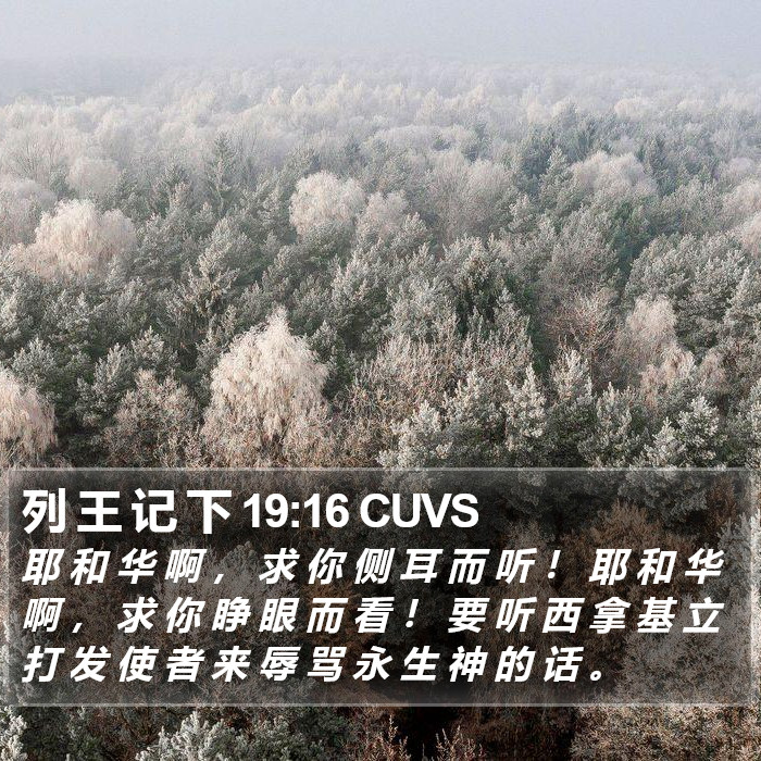 列 王 记 下 19:16 CUVS Bible Study