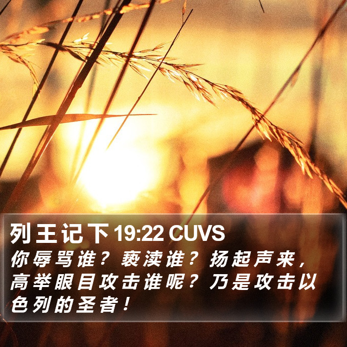 列 王 记 下 19:22 CUVS Bible Study