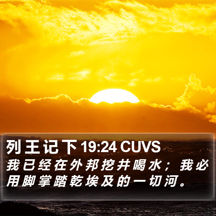 列 王 记 下 19:24 CUVS Bible Study