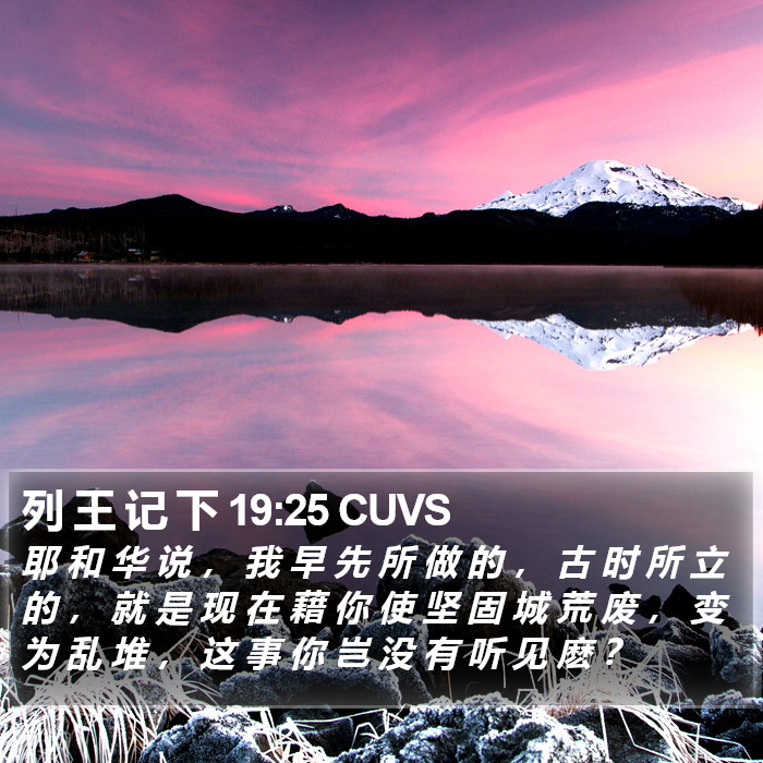 列 王 记 下 19:25 CUVS Bible Study