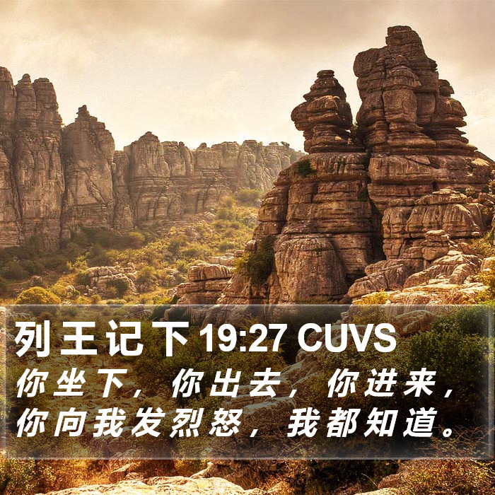 列 王 记 下 19:27 CUVS Bible Study