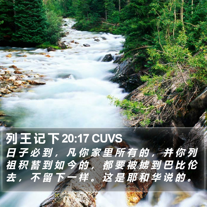 列 王 记 下 20:17 CUVS Bible Study